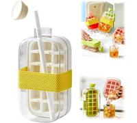 My Crush Cup Ice - Borraccia 2 in 1 per cubetti di ghiaccio con coperchio e bidone, bottiglia per congelatore, portatile, per casa, ufficio, viaggi, palestra e attività all'aperto (bianco, 800 ml)