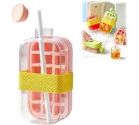 My Crush Cup Ice - Borraccia 2 in 1 per cubetti di ghiaccio con coperchio e bidone, cannuccia e coperchio, portatile, per casa, ufficio, picnic all'aperto e Tr (rosa, 800 ml)