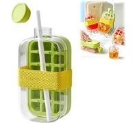 My Crush Cup Ice - Borraccia 2 in 1 per cubetti di ghiaccio con coperchio e bidone, cannuccia e coperchio, portatile, per casa, ufficio, picnic all'aperto e Tr (verde, 800 ml)