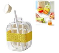 My Crush Cup Ice - Borraccia 2 in 1 per cubetti di ghiaccio con coperchio e bidone, cannuccia e coperchio, portatile, per casa, ufficio, picnic all'aperto e Tr (bianco, 500 ml)