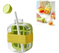 My Crush Cup Ice - Borraccia 2 in 1 per cubetti di ghiaccio con coperchio e bidone, cannuccia e coperchio, portatile, per casa, ufficio, picnic all'aperto e Tr (verde, 500 ml)