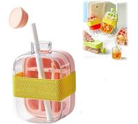 My Crush Cup Ice - Borraccia 2 in 1 per cubetti di ghiaccio con coperchio e bidone, cannuccia e coperchio, portatile, per casa, ufficio, picnic all'aperto e Tr (rosa, 500 ml)
