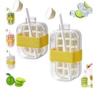 My Crush Cup Ice - Borraccia 2 in 1 per cubetti di ghiaccio con coperchio e cestino, bottiglia per la creazione di cubetti di ghiaccio, per congelatore, portatile, per casa, ufficio, picnic all'aperto