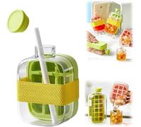 My Crush Cup Ice - Borraccia 2 in 1 per cubetti di ghiaccio senza contatto con coperchio e bidone, bottiglia per la creazione di cubetti di ghiaccio, per congelatore, macchina per il ghiaccio
