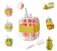 My Crush Cup Ice, Cool Summer Ice Bottle Cup, Ice Cube Tray Drinking Bottle, 2-in-1 Cool Summer Ice Bottle Cup with Straw, with Lid for Freezer Making Bottle (Pink,500ml)