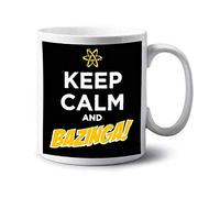 My Cust Tazza Keep Calm And Bazinga Big Bang Theory Personalizzata con Nome ECC Idea Regalo