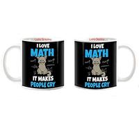 My Cust Tazza Mug 11oz Gatto I Love Math It Makes People Cry