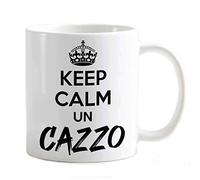 My Cust Tazza Mug colazione o portaoggetti scrivania ufficio studio Divertente Scherzo Parolacce keep Calm un cazzo bianco nero con corona