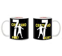 My Cust Tazza Mug colazione per te, latte ecc compatibile per tifosi compatibile con CR7 per Ronaldo Personalizzabile foto/logo Cristiano numero 7