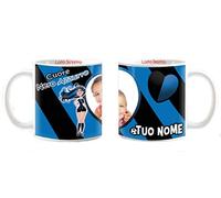 My Cust Tazza Mug gadget compatibile per tifosi dell' Atalanta Calcio Personalizzabile con Nome Cuore Nero Azzurro Cuore con Fotografia… CSM07198004
