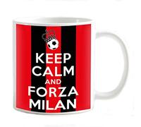My Cust Tazza Mug personalizzabile Keep Calm e Forza rossoneri tifoso adatto a Milanista Gadget compatibile per tifosi rossoneri Pallone con corona