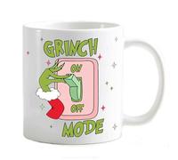 My Cust Tazza Mug Tema Natalizio Divertente 325ml - Disegno Interruttore Modalità Mode ON/OFF | Idea Regalo Originale per Natale Adatta a Grinc Merry Christmas (Natale Mode On off Verde)