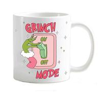 My Cust Tazza Mug Tema Natalizio Divertente 325ml - Disegno Interruttore Modalità Mode ON/OFF | Idea Regalo Originale per Natale Adatta a Grinc Merry Christmas (Natale Mode On off Rosa Pink)