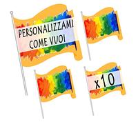 My Custom Style 10 bandierine 20x16 Personalizzate con asticella 33cm