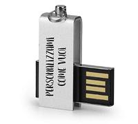 My Custom Style 2 Pen Drive USB PERSONALIZZATA argentata rotante 3x1,2x0,7 16Gb