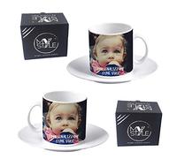 My Custom Style 2 tazzine Espresso, in Ceramica, Personalizzate + piattini