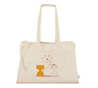 My Custom Style Borsa Shopper BIO Extra Large 53x37cm.#Amore-Gattini# Cotone Organico 180gr. Chiusura a Coulisse Manici 80cm.