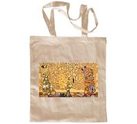 My Custom Style Borsa Shopper Cotone #Arte-Albero della Vita, Klimt# Beige 150gr.