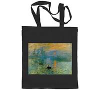My Custom Style Borsa Shopper Cotone #Arte-Levar del Sole, Monet# Nera 300gr.