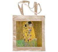 My Custom Style Borsa Shopper Cotone Beige#Arte-Il Bacio, Klimt# M70