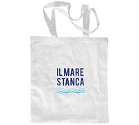 My Custom Style Borsa Shopper Cotone Bianca#Il Mare stanca# M70
