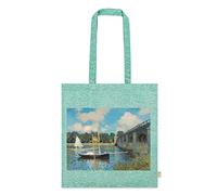 My Custom Style Borsa Shopper Cotone Riciclato #Arte -Ponte, Monet# Verde Marmorizzato