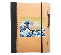 My Custom Style Notebook quadernoA5+Penna#Arte-Onda Kanagawa, Katsushika Hokusai# Nero