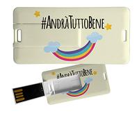 My Custom Style Pen Drive USB 3x6x0,03cm#Andrà tutto bene 5#4Gb