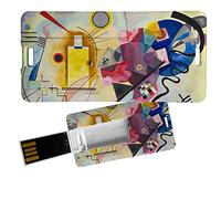 My Custom Style Pen Drive USB 3x6x0,03cm#arte-GialloRossoBlu Kandinsky#4Gb