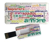 My Custom Style Pen Drive USB 3x6x0,03cm#Mamma Parole#16Gb