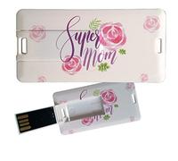 My Custom Style Pen Drive USB 3x6x0,03cm#Mamma SuperMom2#4Gb