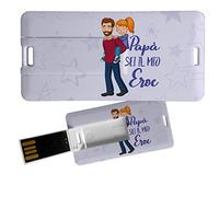 My Custom Style Pen Drive USB 3x6x0,03cm#Papà sei il mio eroe#8Gb