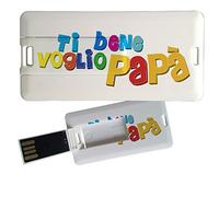My Custom Style Pen Drive USB 3x6x0,03cm#Papà-TVBPapà1#4Gb