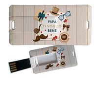 My Custom Style Pen Drive USB 3x6x0,03cm#Papà-TVBPapà2#4Gb
