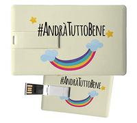 My Custom Style Pen Drive USB 8,3x5,2x0,03cm#Andrà tutto bene 5#8Gb