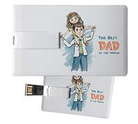 My Custom Style Pen Drive USB 8,3x5,2x0,03cm#Best Dad in the World#32Gb