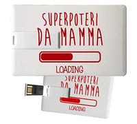 My Custom Style Pen Drive USB 8,3x5,2x0,03cm#Mamma SuperPoteri2#16Gb