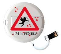 My Custom Style® Pen Drive USB Coin Card tonda (diametro 4,3cm) ultrapiatta (0,3mm) modello San Valentino -Love in Progress- da 8Gb. Non accontentarTi della solita banale Pen Drive !
