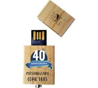My Custom Style Pen Drive USB in legno, PERSONALIZZABILE, 50x25mm 16Gb
