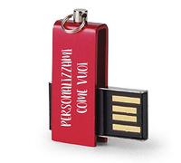 My Custom Style Pen Drive USB PERSONALIZZABILE rossa rotante 3x1,2x0,7 16Gb