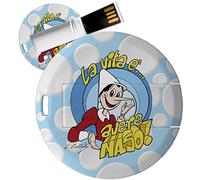 My Custom Style Pen Drive USB tonda 4,3cm-0,3mm#Pinocchio-Avere naso#4Gb