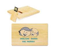 My Custom Style PenDrive USB legno card 8,9x5,4x1,3cm#Nonni-Migliori Nonni#16Gb