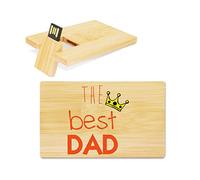 My Custom Style PenDrive USB legno card 8,9x5,4x1,3cm#Papà-BestDad1#16Gb