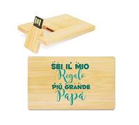 My Custom Style PenDrive USB legno card 8,9x5,4x1,3cm#Papà-GrandePapà2#16Gb