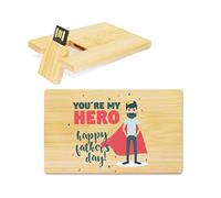 My Custom Style PenDrive USB legno card 8,9x5,4x1,3cm#Papà-HappyFather5#16Gb
