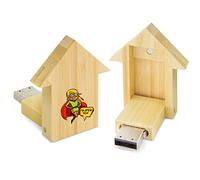 My Custom Style PenDrive USB legno casetta 5,3x4,4x1,3cm#Mamma SuperMom1#32Gb