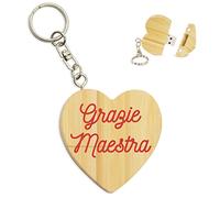 My Custom Style PenDrive USB legno cuore 5x5,3x1cm#Grazie maestra#16Gb