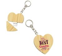 My Custom Style PenDrive USB legno cuore 5x5,3x1cm#Nonni-Grandma#16Gb
