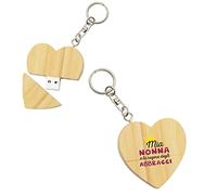 My Custom Style PenDrive USB legno cuore 5x5,3x1cm#Nonni-Regina Abbracci#16Gb