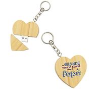 My Custom Style PenDrive USB legno cuore 5x5,3x1cm#Papà-GrandePapà1#16Gb